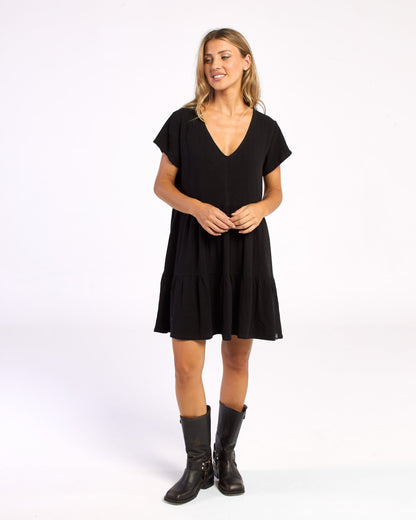 Vestido Rusty Tiered Dress Ld Black