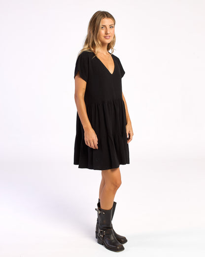 Vestido Rusty Tiered Dress Ld Black