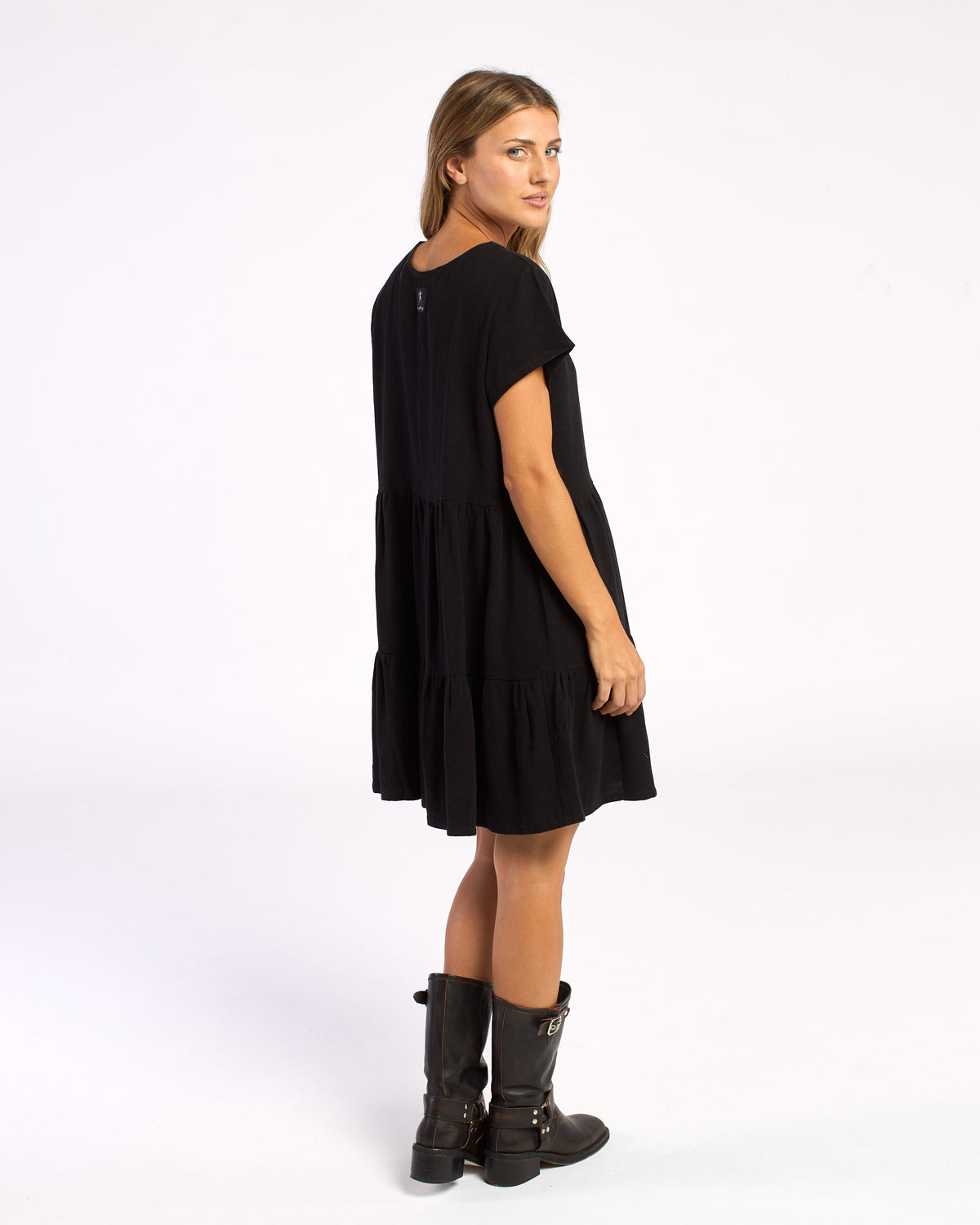 Vestido Rusty Tiered Dress Ld Black