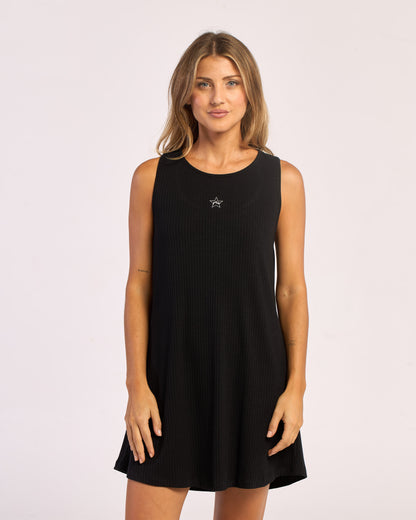 Vestido Rusty Shadow Back Tie Dress Ld Black