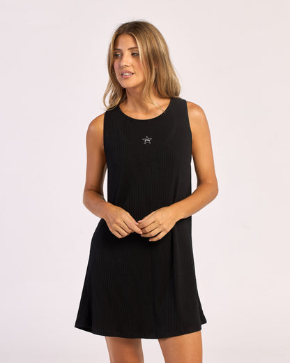 Vestido Rusty Shadow Back Tie Dress Ld Black