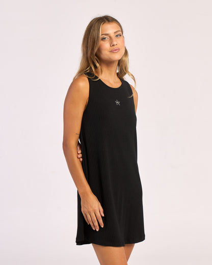 Vestido Rusty Shadow Back Tie Dress Ld Black