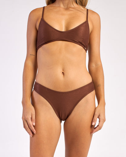 Bikini Bajo Rusty Shadow Midi Bik Bottom Ld Chestnut