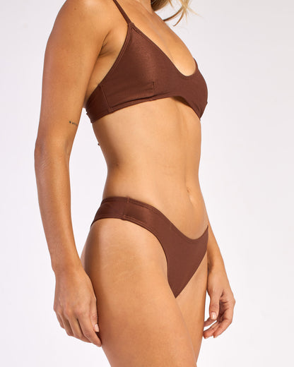 Bikini Bajo Rusty Shadow Midi Bik Bottom Ld Chestnut