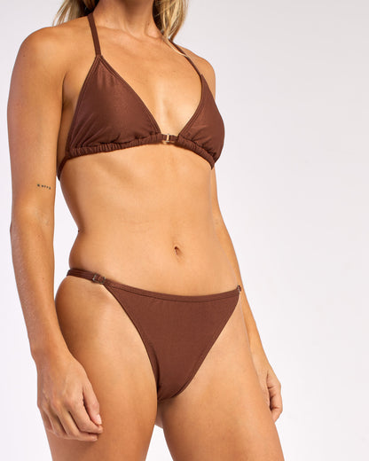 Bikini Bajo Rusty Shadow Tie Less Bik Bottom Ld Chestnut
