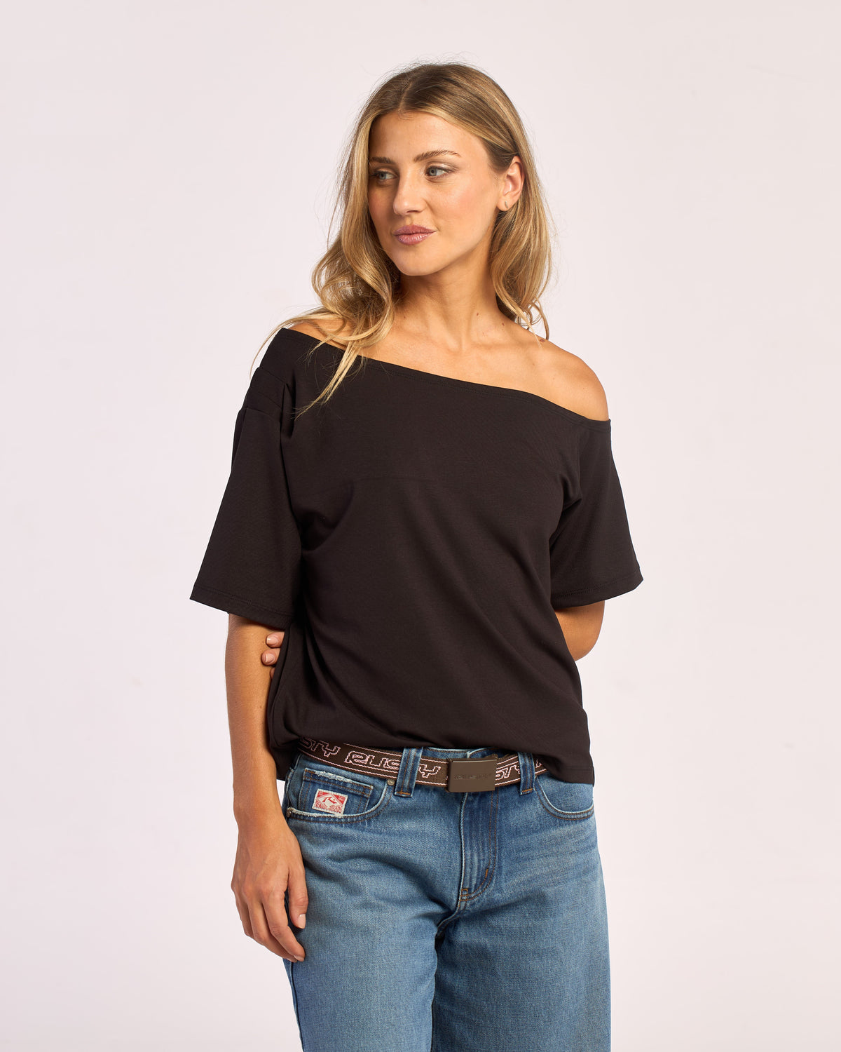 Fashion Top Rusty Sally Slouch Off Shoulder Top Ld Black