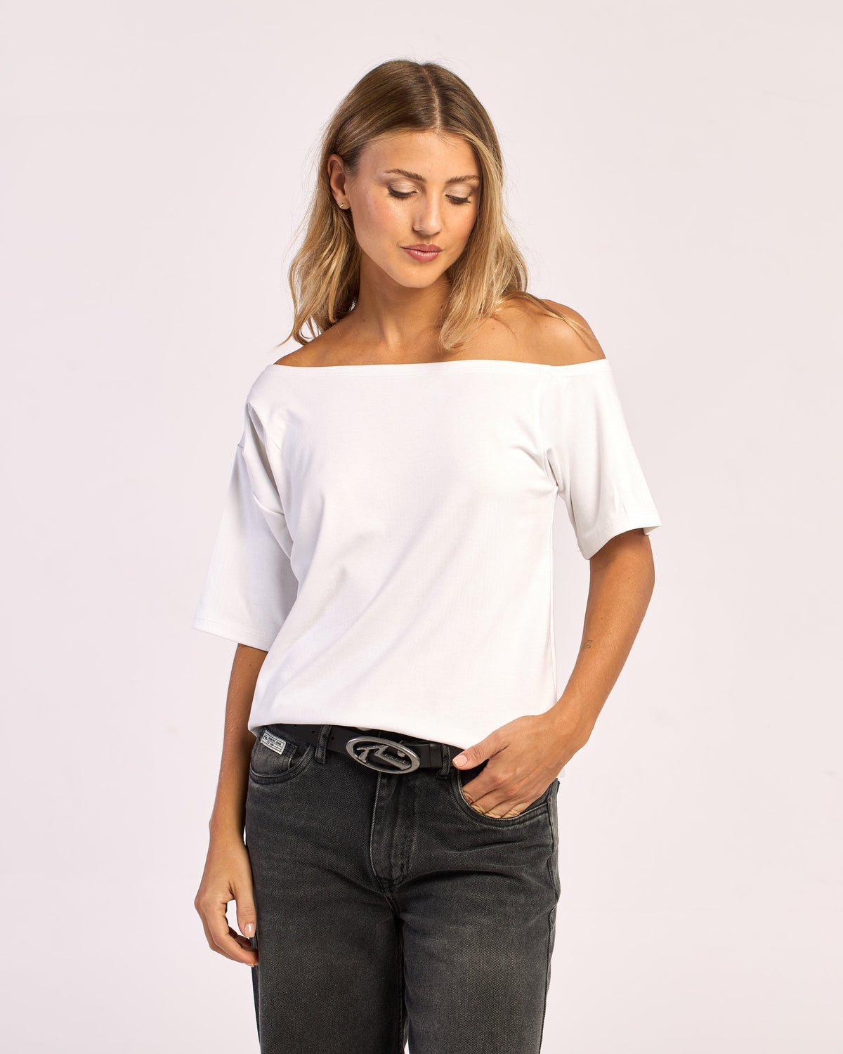 Fashion Top Rusty Sally Slouch Off Shoulder Top Ld Off White