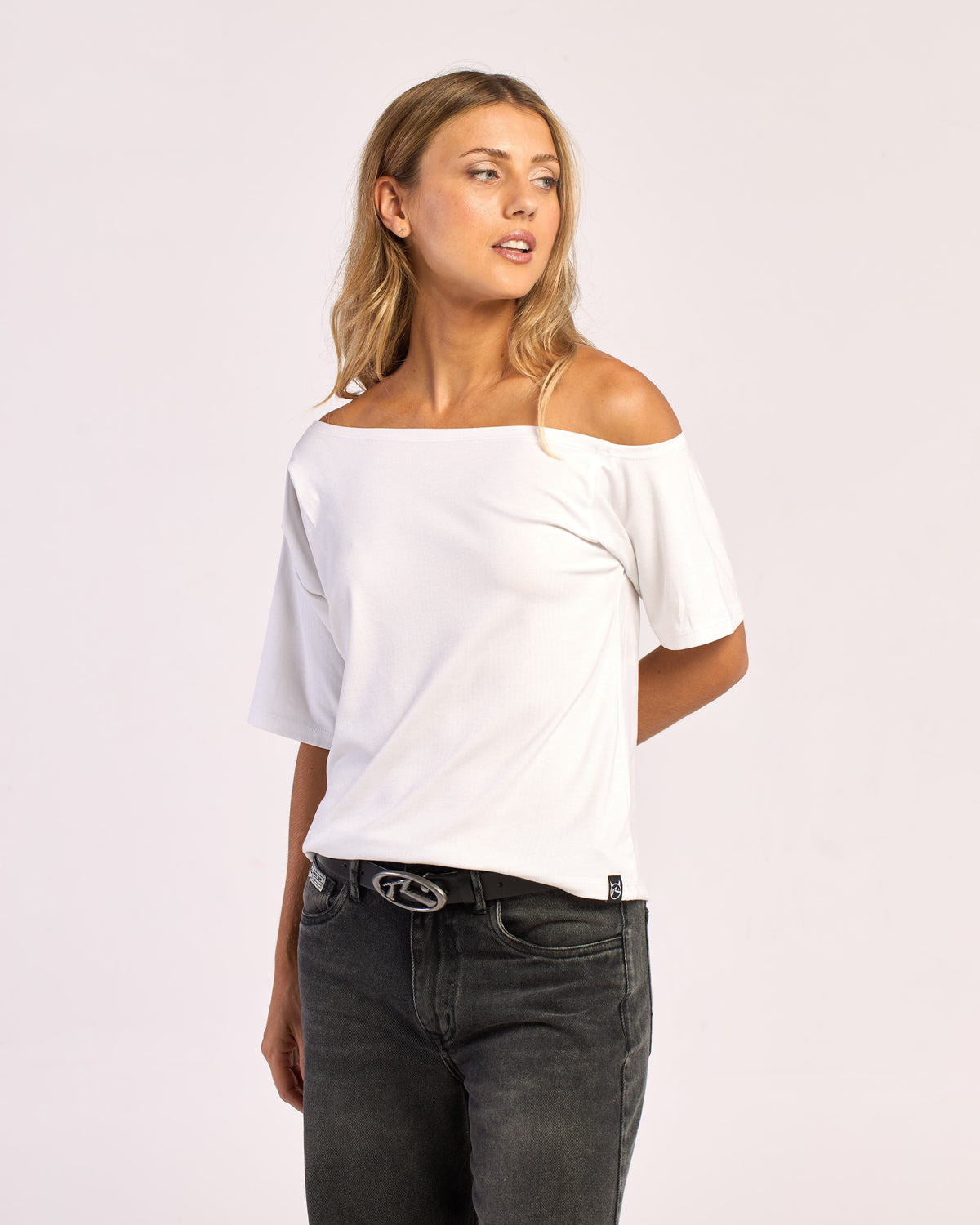Fashion Top Rusty Sally Slouch Off Shoulder Top Ld Off White