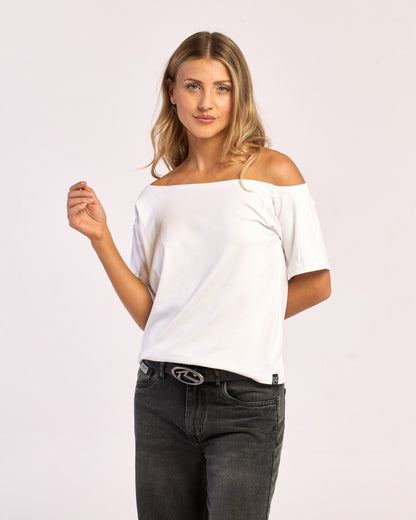 Fashion Top Rusty Sally Slouch Off Shoulder Top Ld Off White