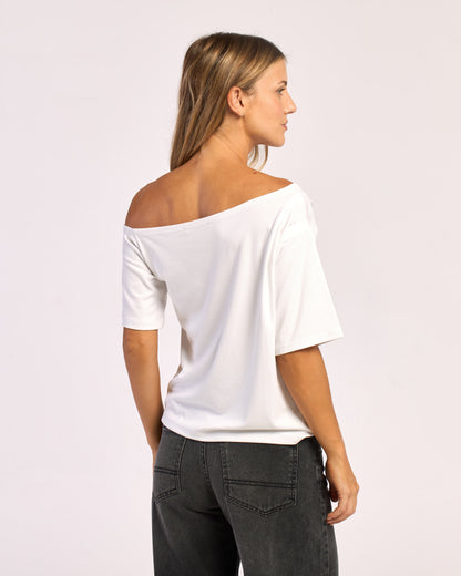 Fashion Top Rusty Sally Slouch Off Shoulder Top Ld Off White