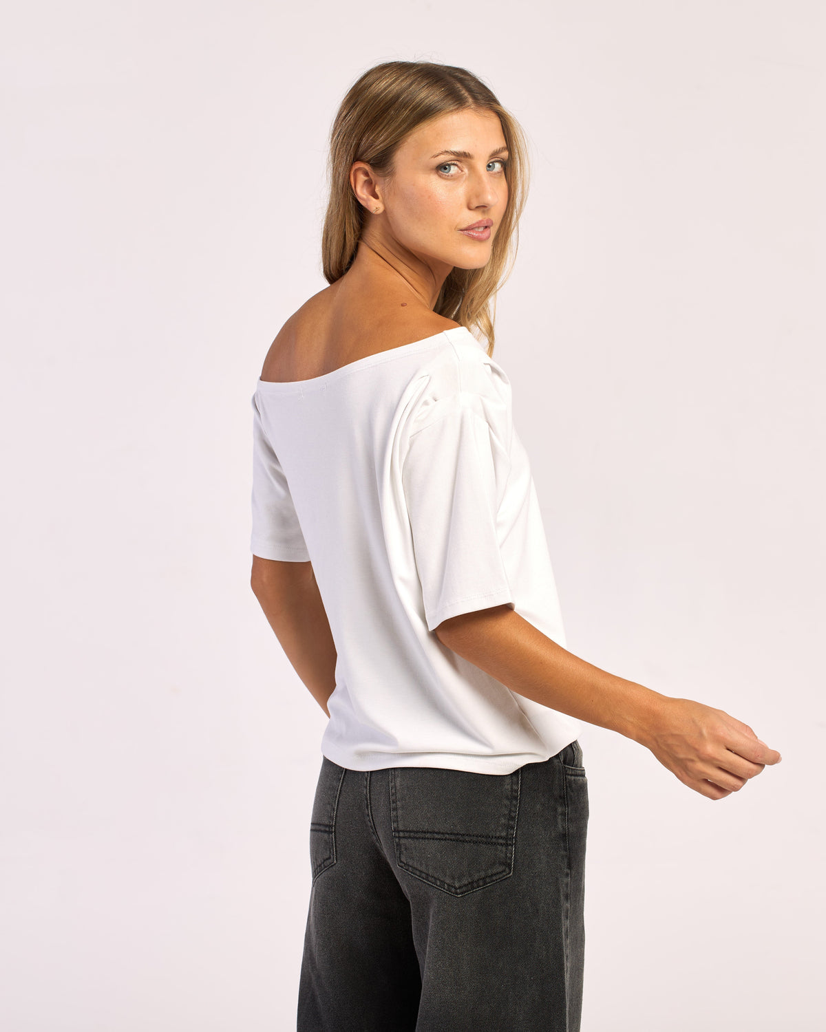 Fashion Top Rusty Sally Slouch Off Shoulder Top Ld Off White