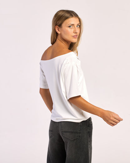 Fashion Top Rusty Sally Slouch Off Shoulder Top Ld Off White