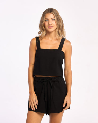 Fashion Top Rusty Byron Sleeveless Crop Top Ld Black
