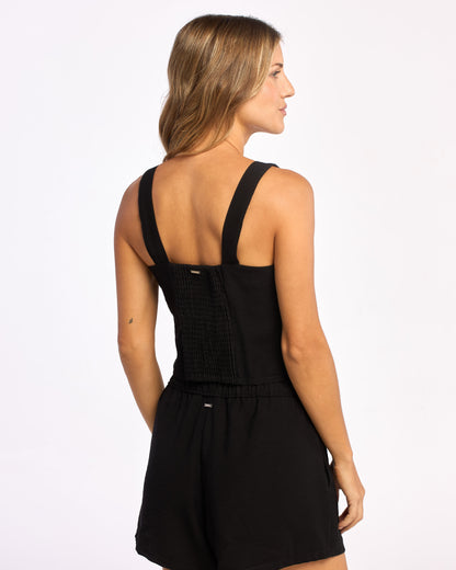 Fashion Top Rusty Byron Sleeveless Crop Top Ld Black