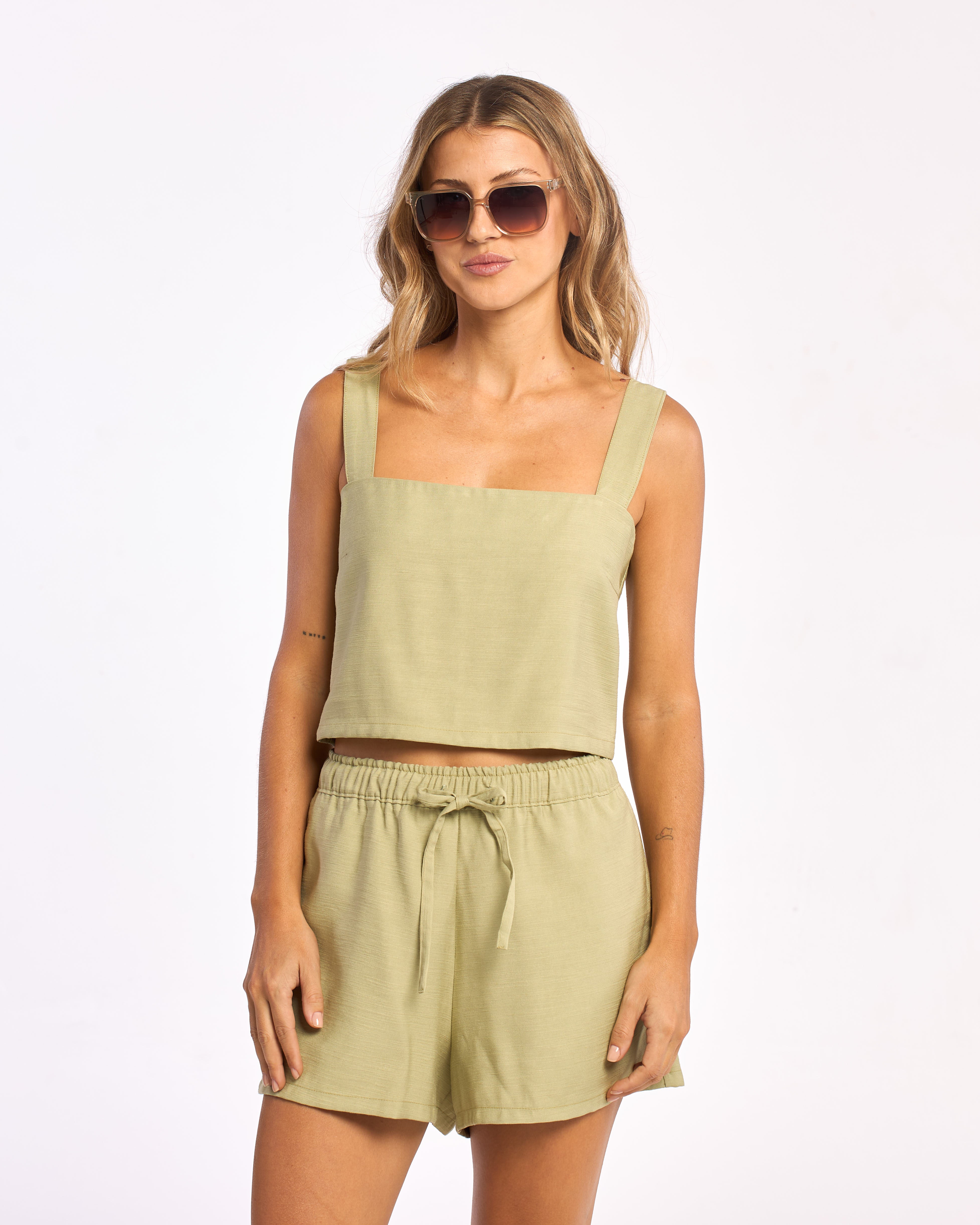 Fashion Top Rusty Byron Sleeveless Crop Top Ld Kale