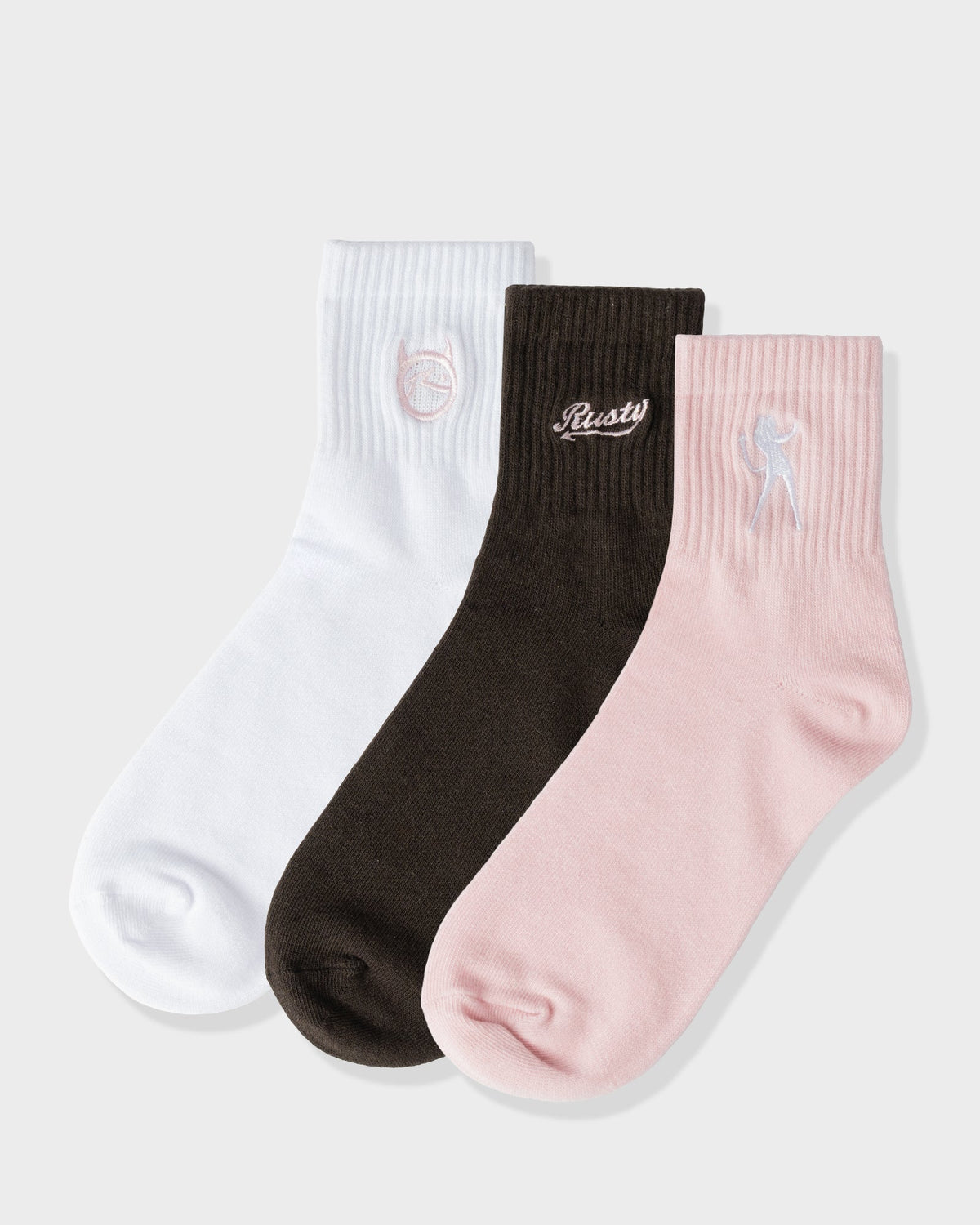 Medias Rusty Fancy Day Crew 3-Sock Pack Ld Multi
