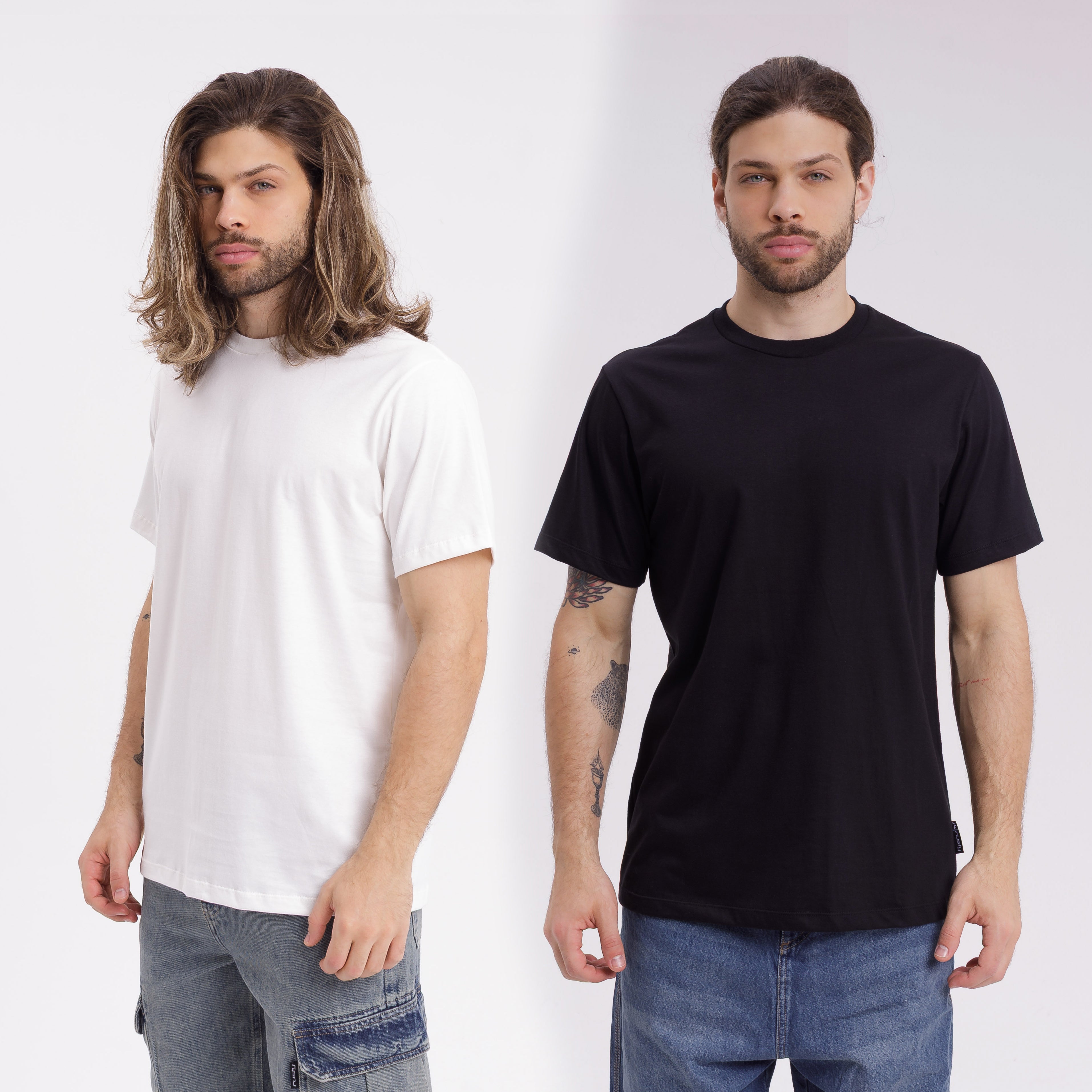 Remera Hombre Rusty Pack 2x1 All Night Blanco Y Negro
