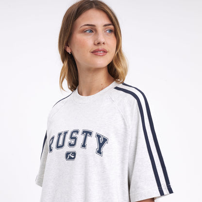 Remera Mc Rusty All Saint Collegiate Oversize Tee Ld Grey Marle