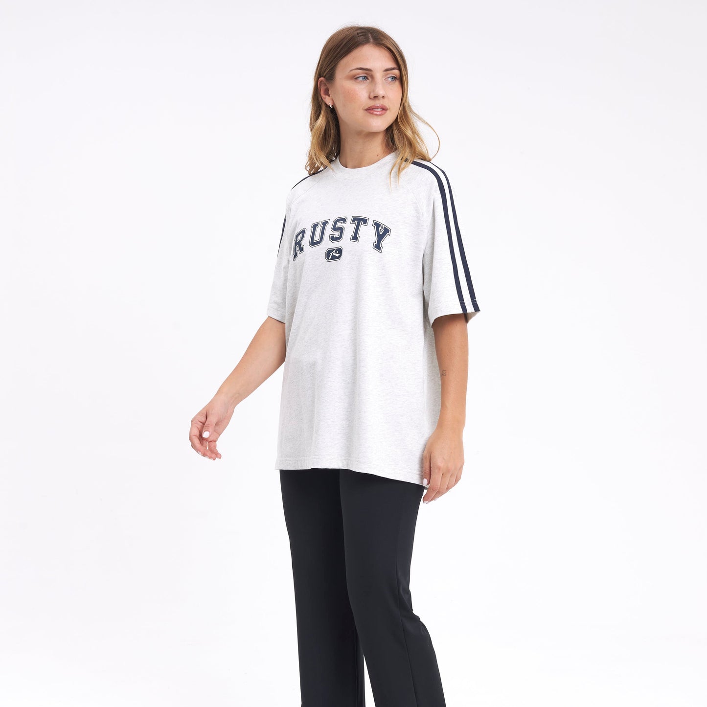 Remera Mc Rusty All Saint Collegiate Oversize Tee Ld Grey Marle