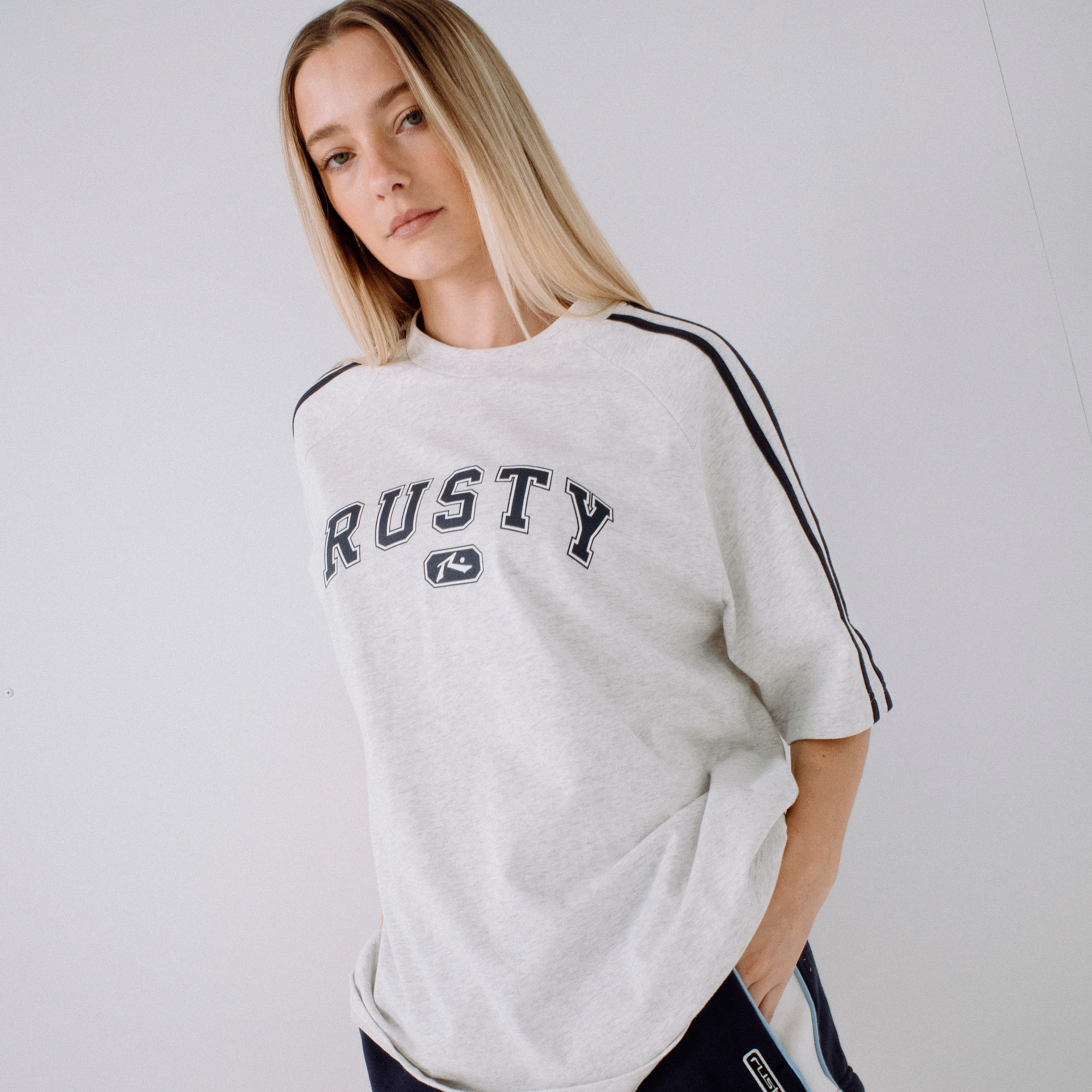 Remera Mc Rusty All Saint Collegiate Oversize Tee Ld Grey Marle