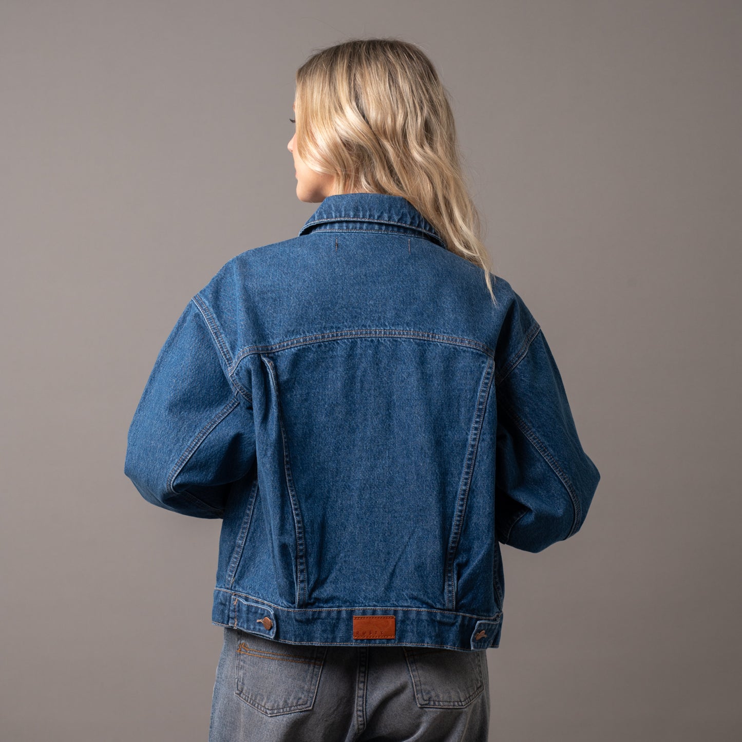 Campera Liviana Rusty All Time Oversized Denim Jacket Ld Middy Blue
