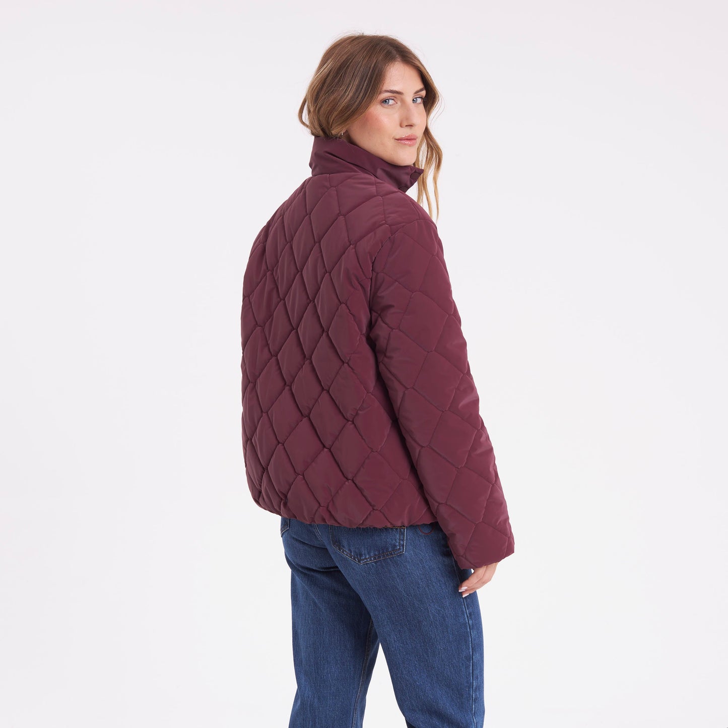 Campera Abrigo Rusty Angels Puffer Coat Ld Burgundy
