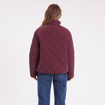 Campera Abrigo Rusty Angels Puffer Coat Ld Burgundy