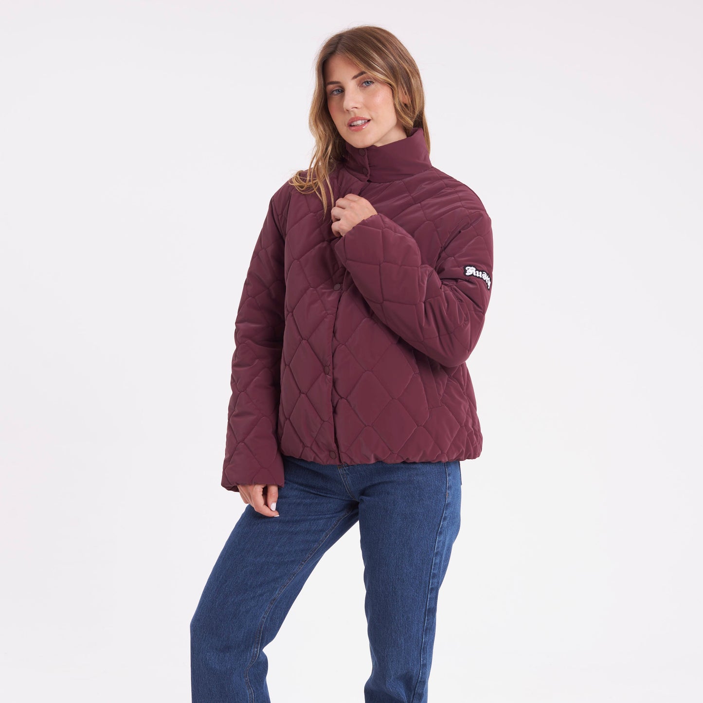 Campera Abrigo Rusty Angels Puffer Coat Ld Burgundy