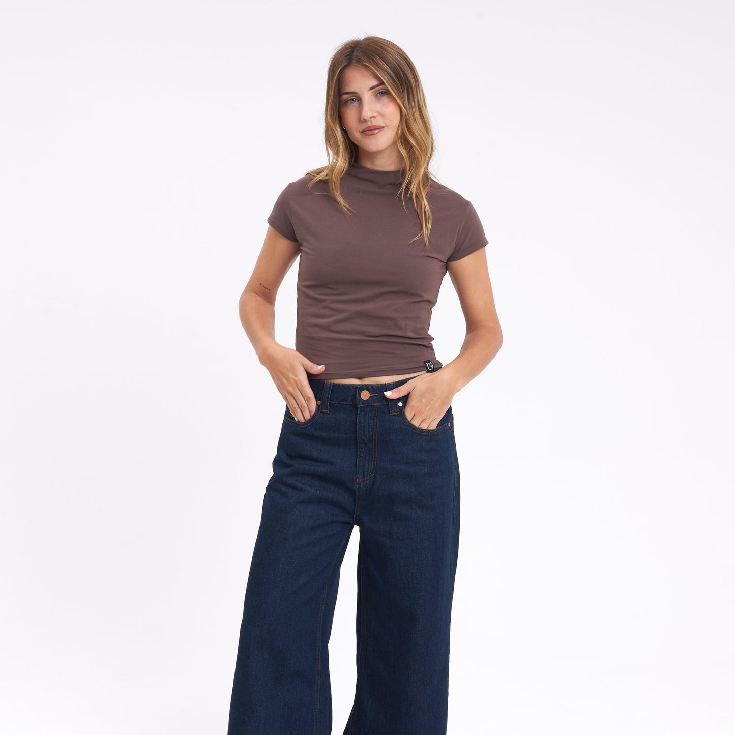 Fashion Top Rusty Annie Hi Neck Baby Tee Ld Chestnuit