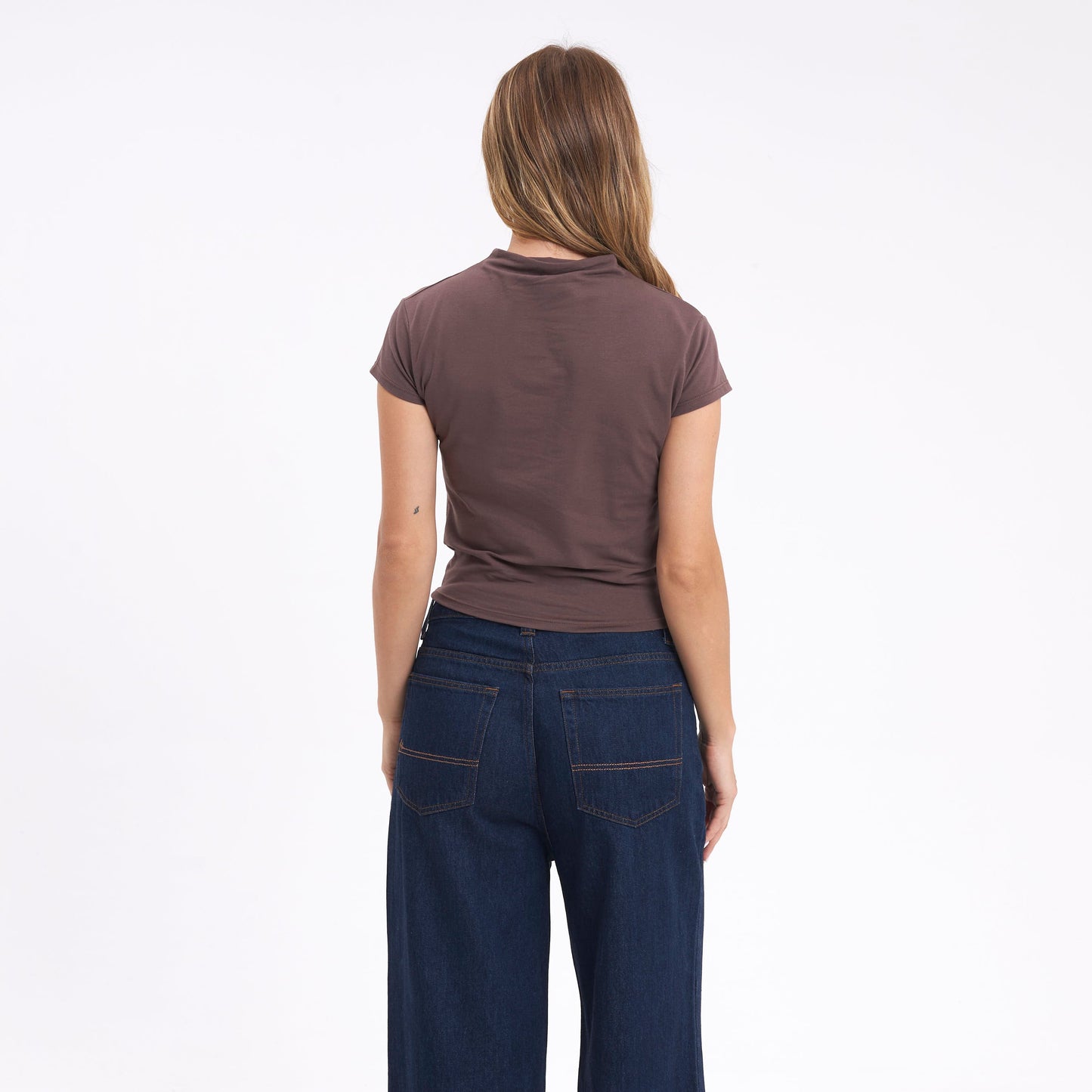 Fashion Top Rusty Annie Hi Neck Baby Tee Ld Chestnuit
