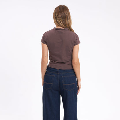 Fashion Top Rusty Annie Hi Neck Baby Tee Ld Chestnuit