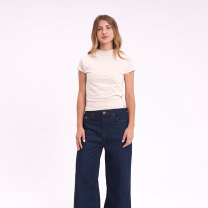 Fashion Top Rusty Annie Hi Neck Baby Tee Ld Ecru