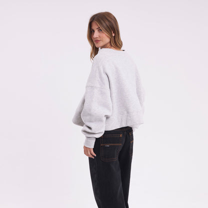 Campera Canguro Rusty Atomic Fleece Cardigan Ld Grey Marle