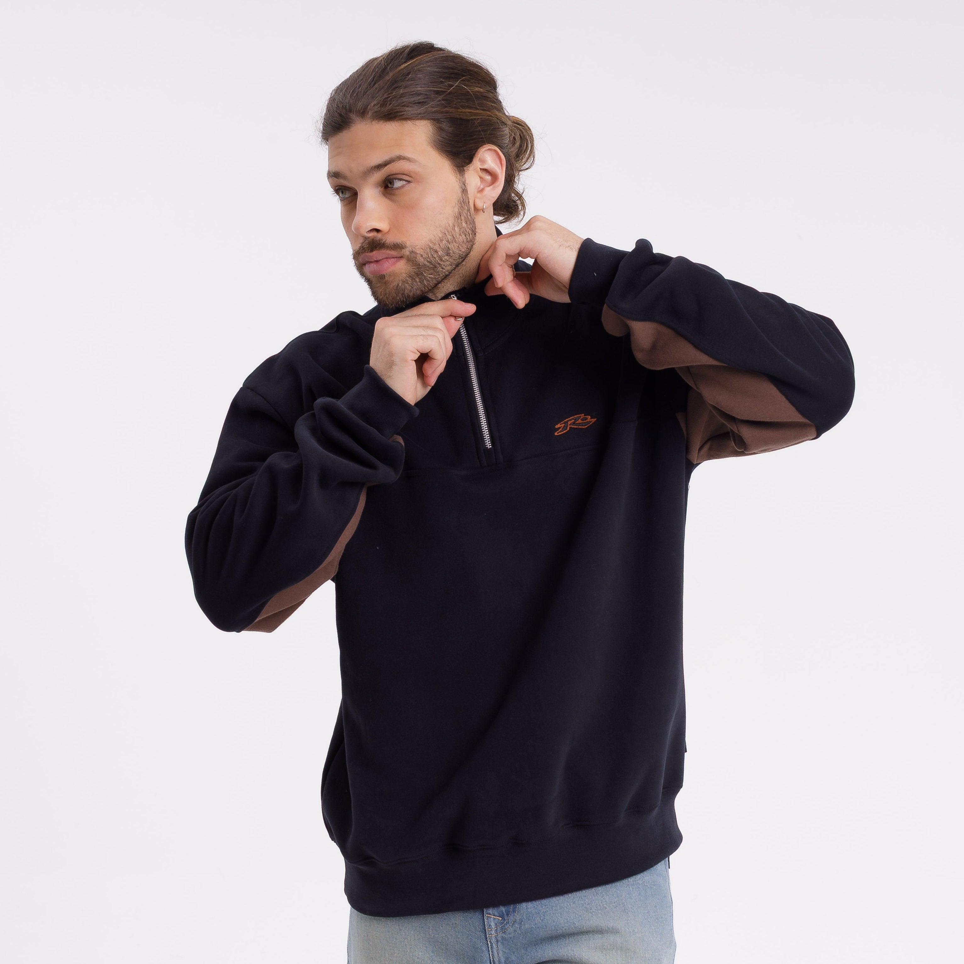 Buzo Rusty Baluba 1/4 Zip Crew Black