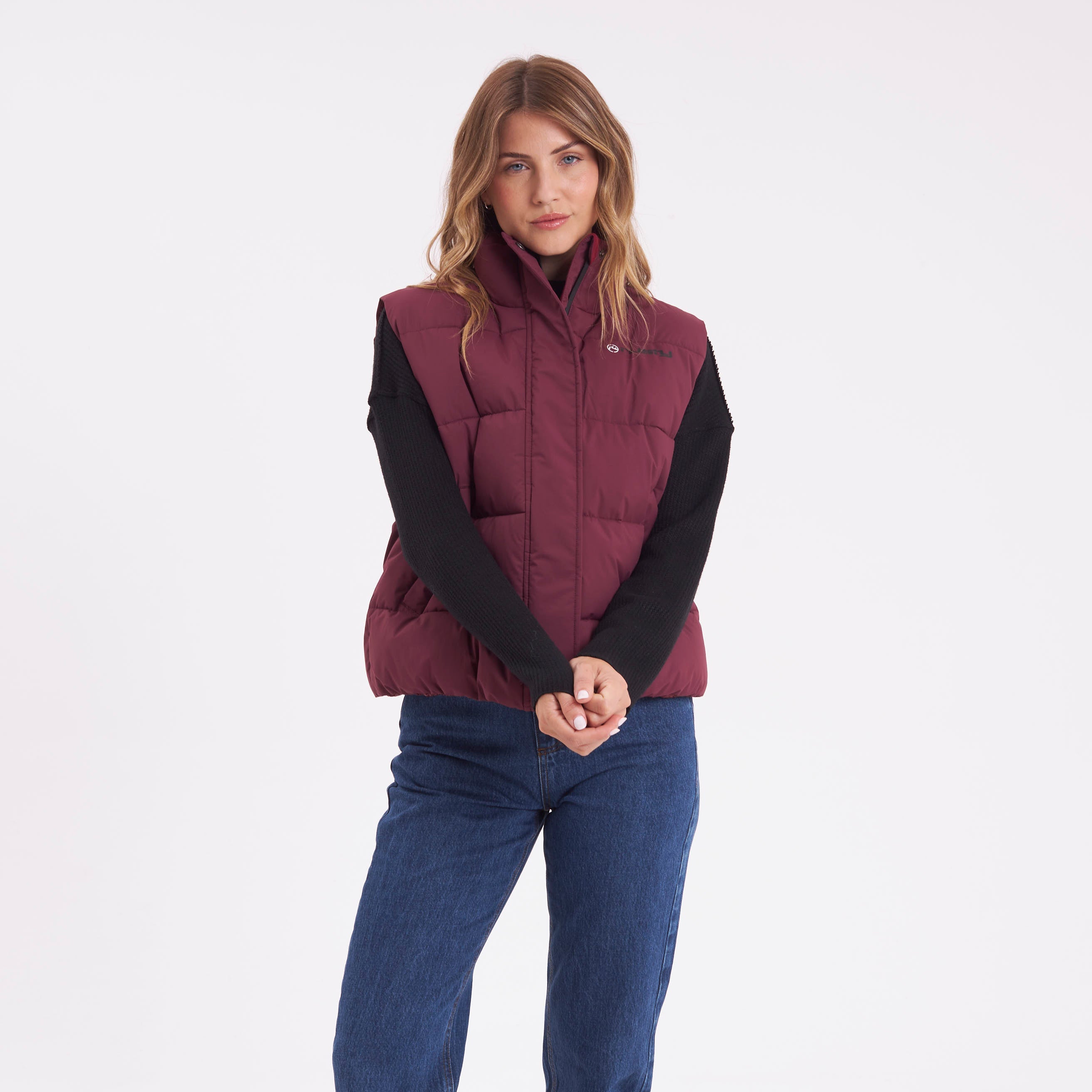 Chaleco Rusty Beautiful Puffer Vest Ld Burgundy