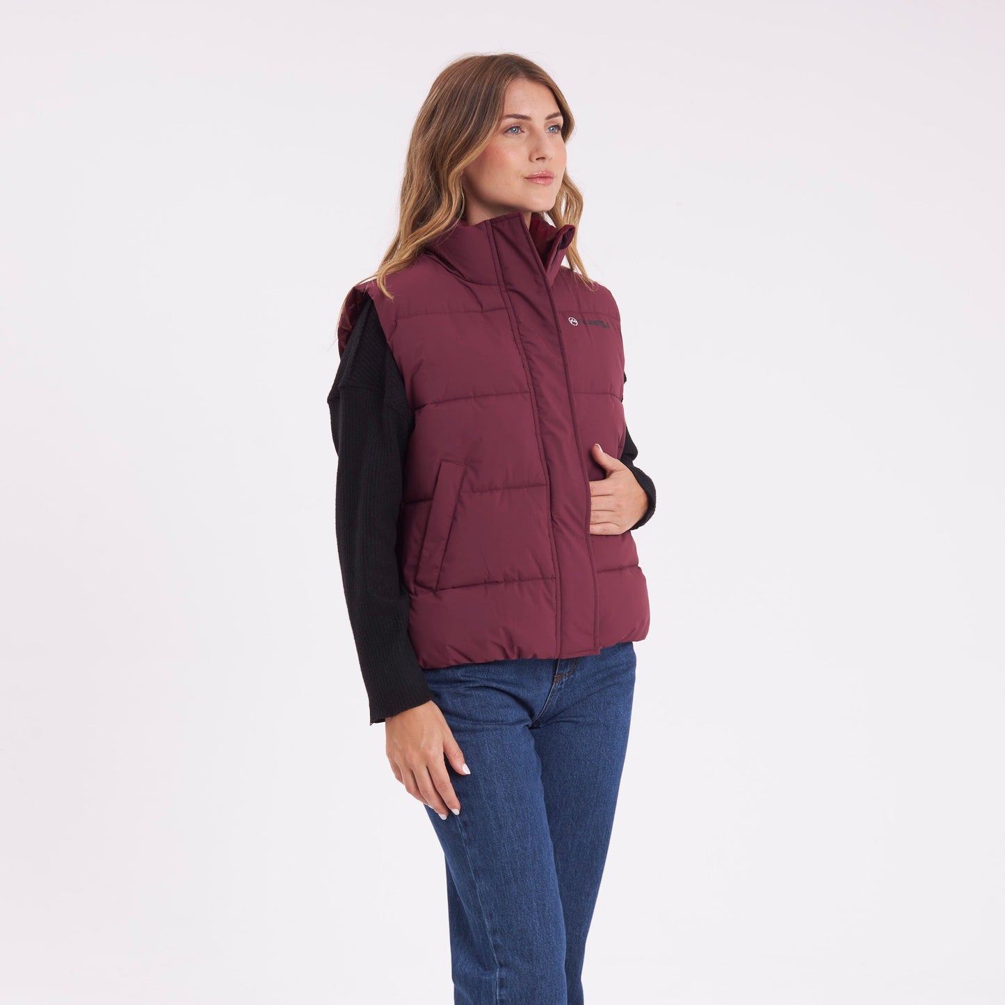 Chaleco Rusty Beautiful Puffer Vest Ld Burgundy
