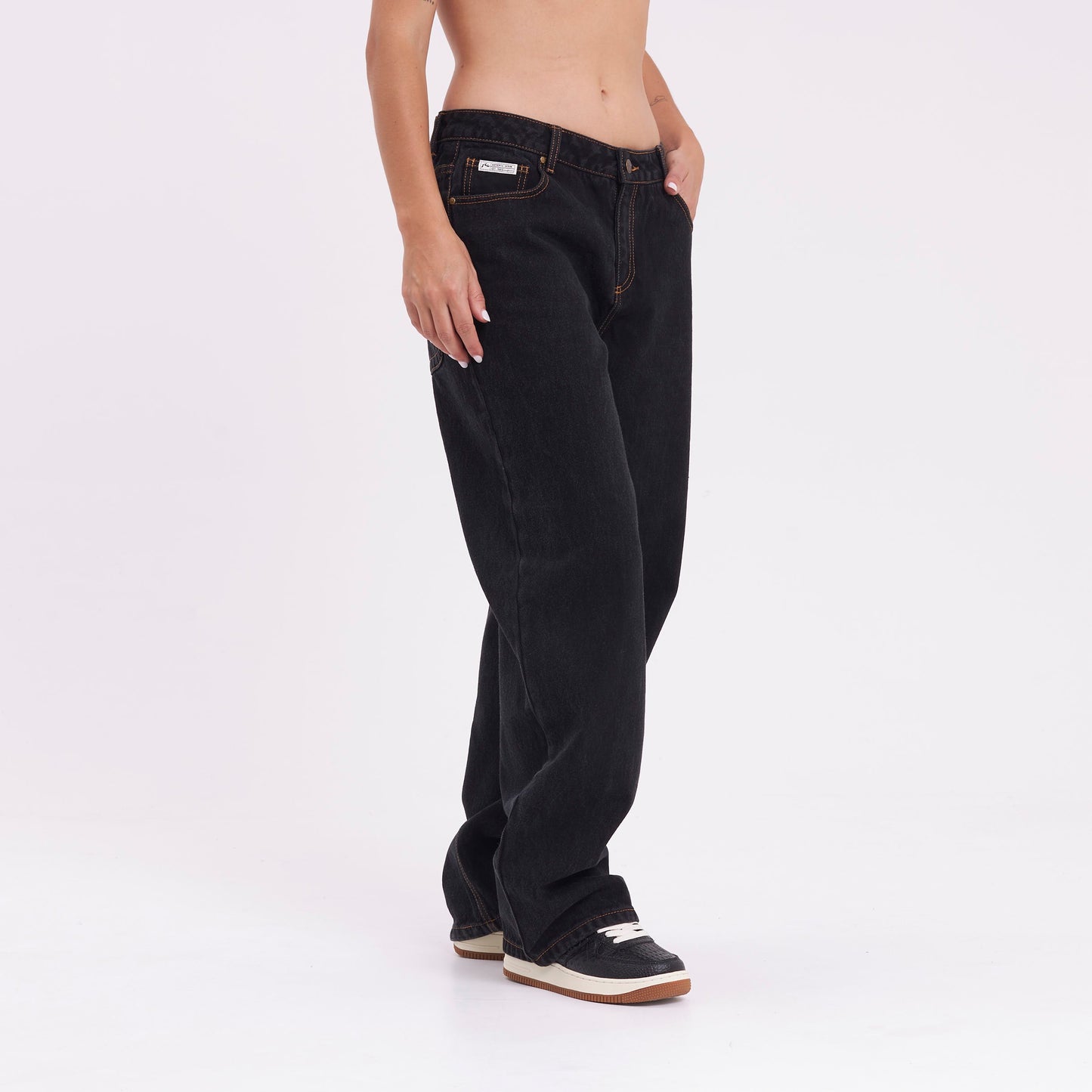 Jean Rusty Bethany Baggy Low Rise Jean Ld Black Out