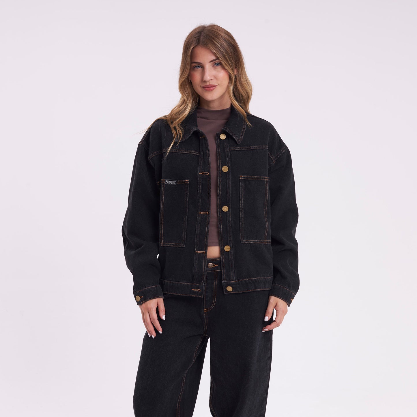 Campera Liviana Rusty Bethany Denim Jacket Black Out