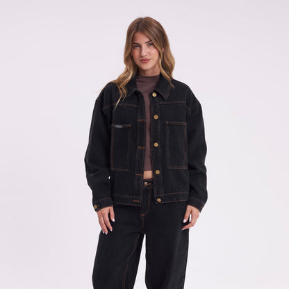 Campera Liviana Rusty Bethany Denim Jacket Black Out