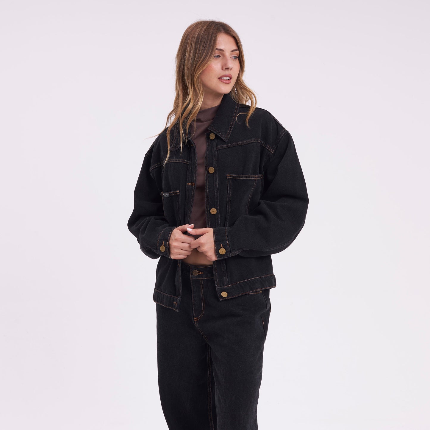 Campera Liviana Rusty Bethany Denim Jacket Black Out