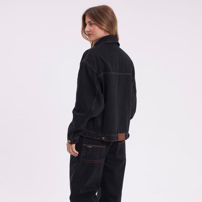 Campera Liviana Rusty Bethany Denim Jacket Black Out