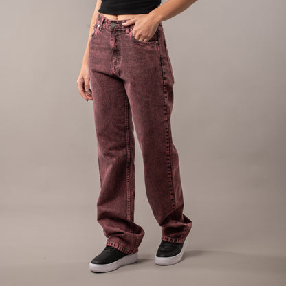Jean Rusty Bethany Baggy Overdyed Jean Ld Rhubarb