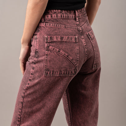 Jean Rusty Bethany Baggy Overdyed Jean Ld Rhubarb