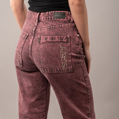 Jean Rusty Bethany Baggy Overdyed Jean Ld Rhubarb