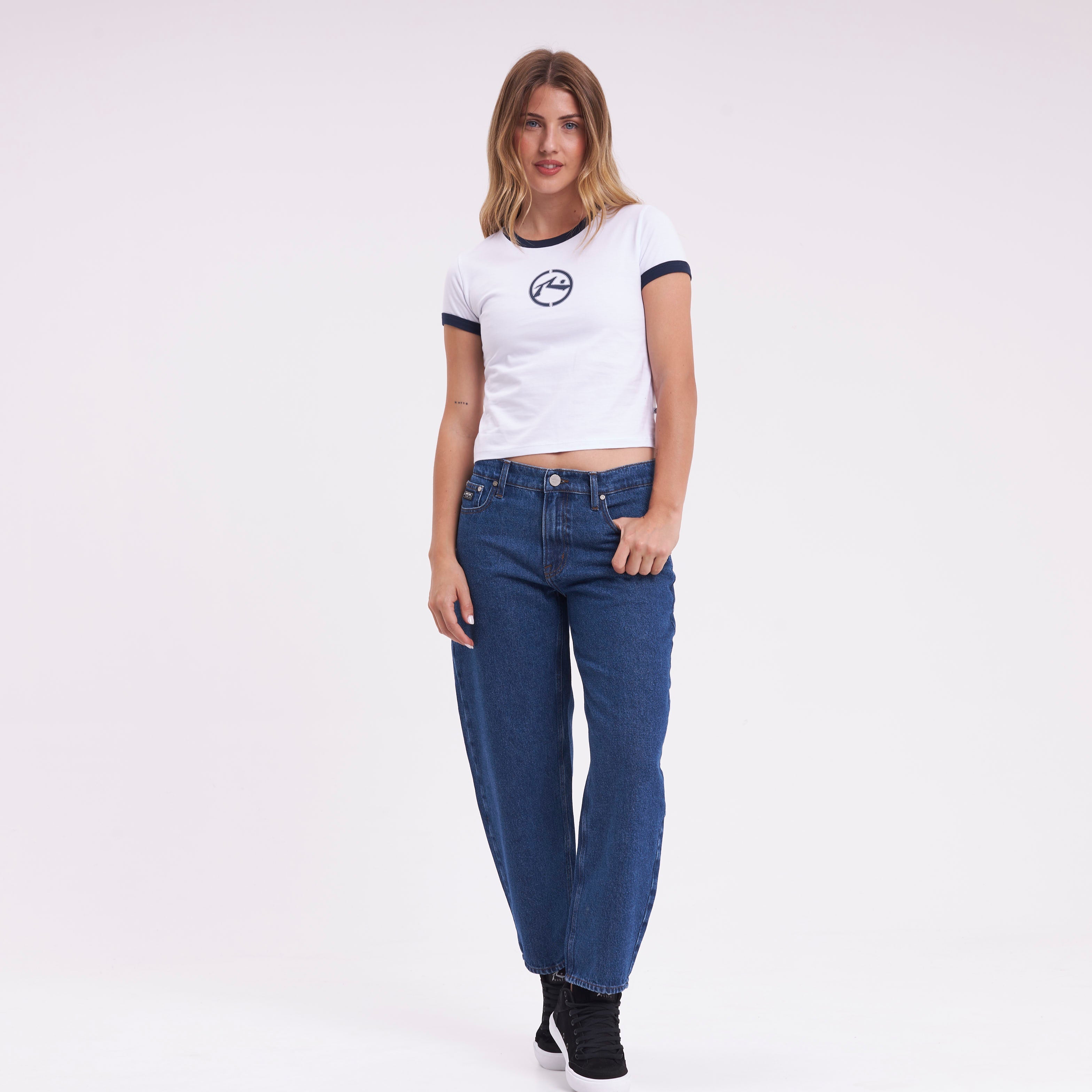Jean Rusty Better Days Barrel Hi Rise Jean Ld Middy Blue