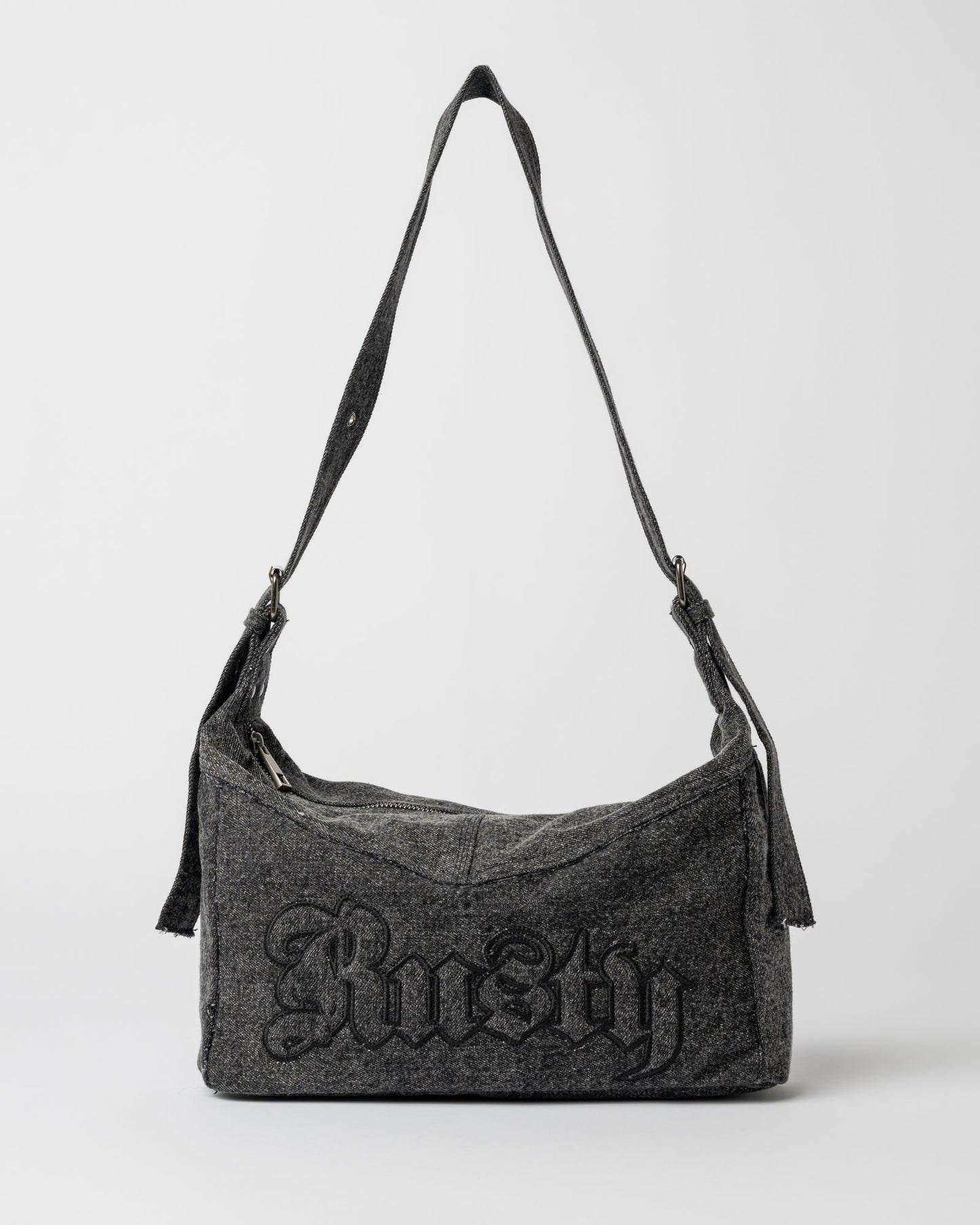 Cartera Rusty Roxanne Denim Shoulder Bag Washed Black