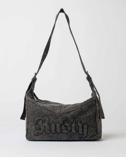 Cartera Rusty Roxanne Denim Shoulder Bag Washed Black