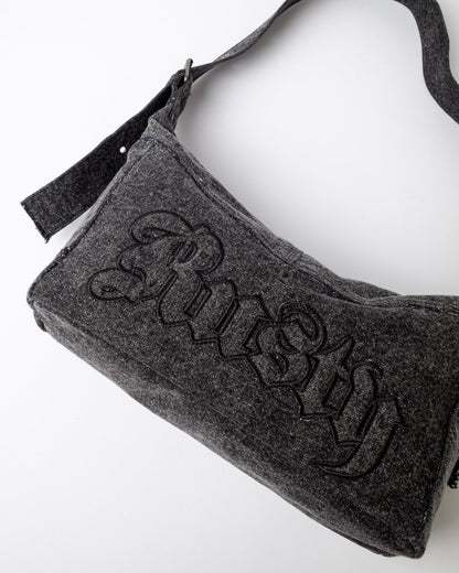 Cartera Rusty Roxanne Denim Shoulder Bag Washed Black