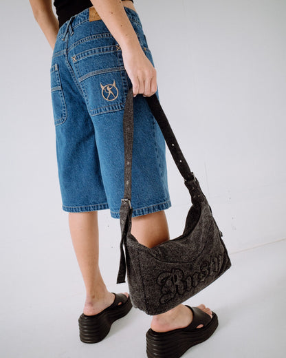 Cartera Rusty Roxanne Denim Shoulder Bag Washed Black