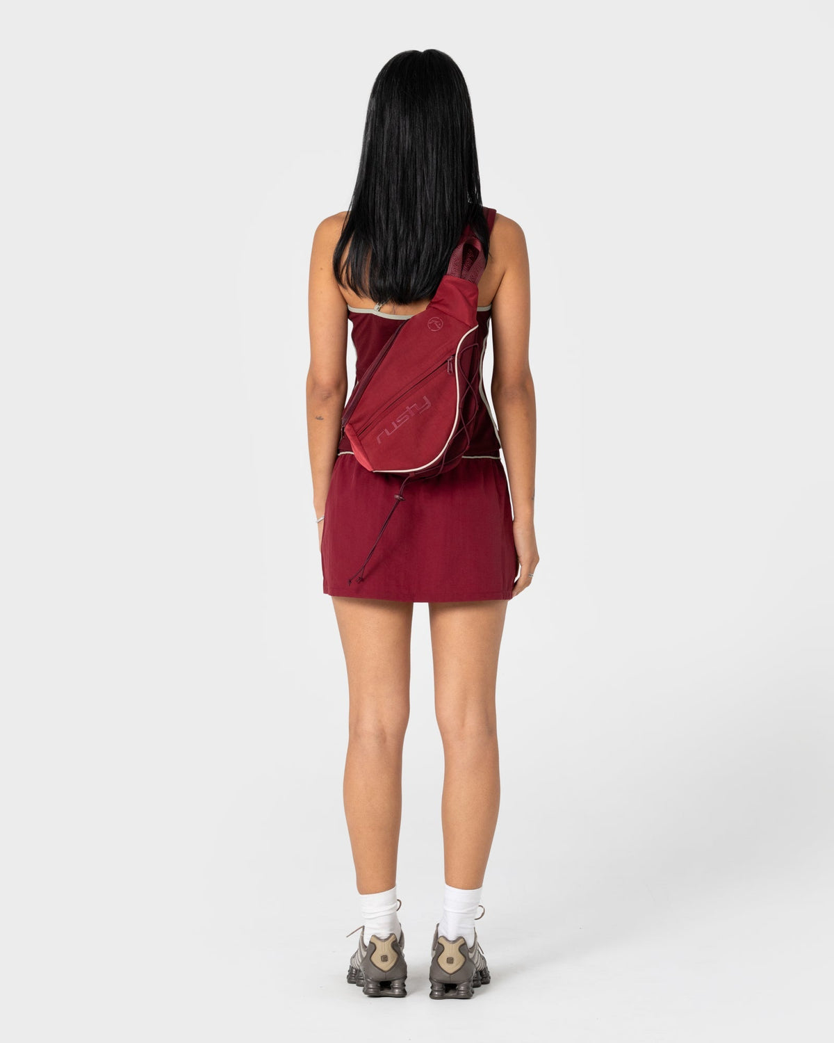 Mochila Rusty Free Run Nylon Sling Backpack Burgundy